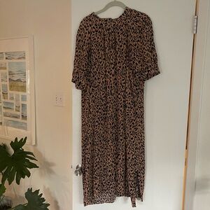 Anthropologie Mackenzie Midi Dress Leopard